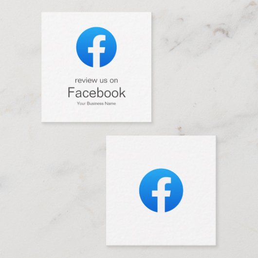 ビジネスFacebookミニマルホワイト/ソーシャルメディア スクエア名刺 (正面/裏面)