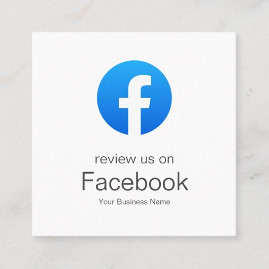 ビジネスFacebookミニマルホワイト/ソーシャルメディア スクエア名刺 (正面)