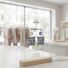ビジネスGoogle FacebookレビューQRコード アクリルサイン