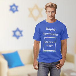 ビジネスHanukkahあいさつ王室の文オン青Tシャツ Tシャツ