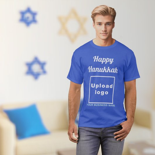 ビジネスHanukkahあいさつ王室の文オン青Tシャツ Tシャツ