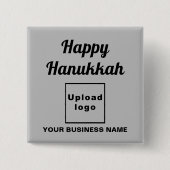 ビジネスHanukkahグリーティングオングレースクエアボタン 缶バッジ (正面)