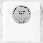 ビジネスHanukkahグリーティングオングレーラウンドステッカー ラウンドシール (バッグ)