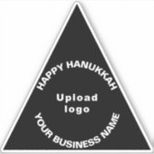 ビジネスHanukkahグリーティングオンブラックトライアングルビニール シール (正面)
