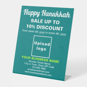 ビジネスHanukkah販売ティール(緑がかった色)グリーンペデスタルサイン 台座サイン