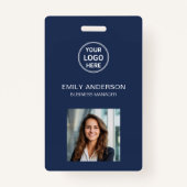 ビジネスIDカードロモダンゴ写真スタッフ海軍 バッジ (正面)