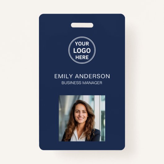 ビジネスIDカードロモダンゴ写真スタッフ海軍 バッジ (正面)