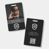 ビジネスIDカード |大きモダンな写真社員が悪い バッジ (正面＆裏面)