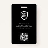 ビジネスIDカード |大きモダンな写真社員が悪い バッジ (裏面)