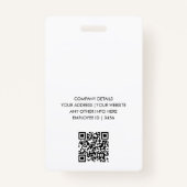 ビジネスIDカード |大きモダンな写真社員が悪い バッジ (裏面)