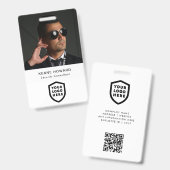 ビジネスIDカード |大きモダンな写真社員 バッジ (正面＆裏面)