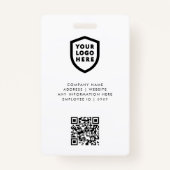 ビジネスIDカード |大きモダンな写真社員 バッジ (裏面)