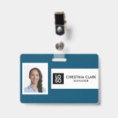 ビジネスIDパーソナライズされたフォトロゴの従業員名 バッジ (正面 （クリップ付）)