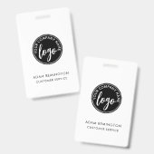 ビジネスIDロゴモダンカスタムスタッフ従業員 バッジ (正面＆裏面)