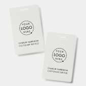 ビジネスIDロゴ |グレーモダンの社員スタッフ バッジ (正面＆裏面)