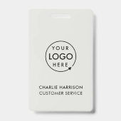 ビジネスIDロゴ |グレーモダンの社員スタッフ バッジ (裏面)