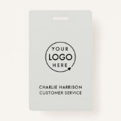 ビジネスIDロゴ |グレーモダンの社員スタッフ バッジ (正面)