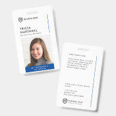 ビジネスIDロゴ |ミニマル写真社員バッジ バッジ (Front & Back)