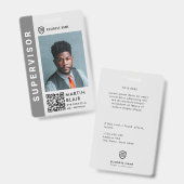 ビジネスIDロゴ |写真モダン社員スタッフ バッジ (Front & Back)