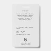 ビジネスIDロゴ |写真モダン社員スタッフ バッジ (Back)