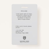 ビジネスIDロゴ |写真モダン社員スタッフ バッジ (裏面)