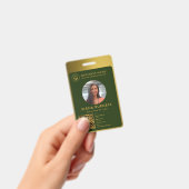 ビジネスIDロゴ |弁護士ダークグリーン金ゴールド バッジ (手持ち)