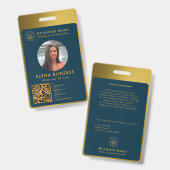 ビジネスIDロゴ |弁護士ネイビー金ゴールド バッジ (正面＆裏面)