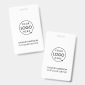 ビジネスIDロゴ |社員モダンスカスタム・スタッフ バッジ (Front & Back)