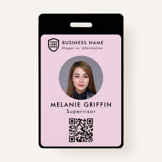 ビジネスIDロゴ |社員モダンスカスタム・スタッフ バッジ (正面)