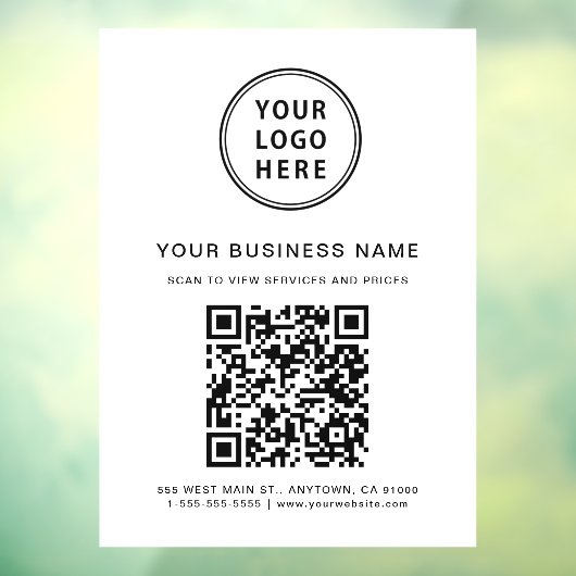 ビジネスQRコードとロゴ白 ウィンドウサイン (シート3)