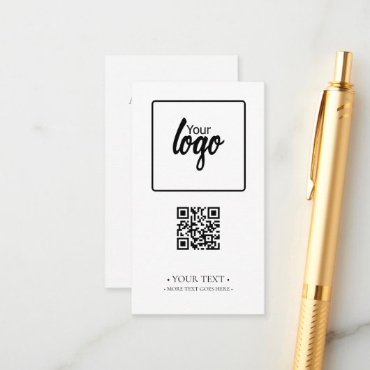 ビジネスQRコードとロゴ エンクロージャーカード (正面/裏面インサイチュ)