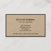 ビジネスQRコードとロゴlブラックモダン素朴 名刺 (裏面)