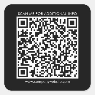 ビジネスQRコードと会社のWebサイトブラック スクエアシール