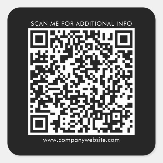 ビジネスQRコードと会社のWebサイトブラック スクエアシール (正面)