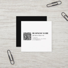 ビジネスQRコードと編集可能なレトロモダンテキスト スクエア名刺