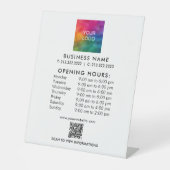 ビジネスQRコードの営業時間ロゴカスタム 台座サイン (正面)