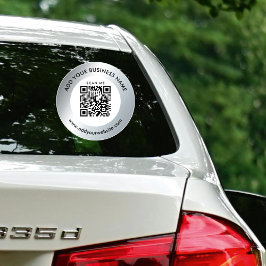 ビジネスQRコードウェブサイト シルバー車窓ステッカー シール