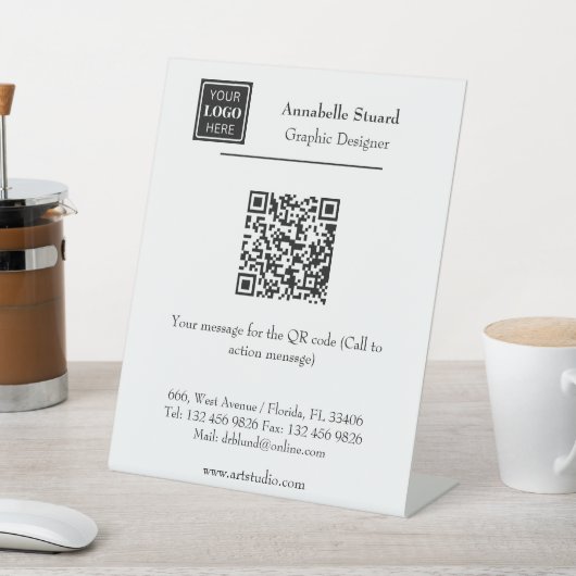 ビジネスQRコードオフィス用品デスクアクセサリー 台座サイン (インサイチュ)