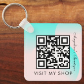 ビジネスQRコードグラデーションパモノグラムのステル キーホルダー (正面)