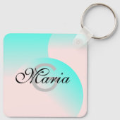 ビジネスQRコードグラデーションパモノグラムのステル キーホルダー (裏面)