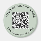 ビジネスQRコードセージグリーン販促グッズ マグネット (正面)