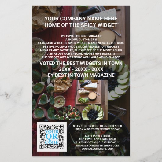 ビジネスQRコードダークフォトカスタムマーケティング チラシ (正面)