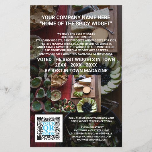 ビジネスQRコードダークフォトカスタムマーケティング チラシ (正面)