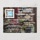 ビジネスQRコードダークフォトカスタム広告の ポストカード (正面)