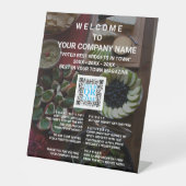 ビジネスQRコードダークフォトカッコいい小売歓迎 台座サイン (正面)