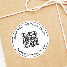 ビジネスQRコードテンプレートサンキューピンク ラウンドシール