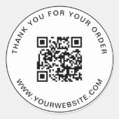 ビジネスQRコードテンプレートサンキューピンク ラウンドシール (正面)