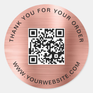 ビジネスQRコードテンプレートサンキューピンク ラウンドシール