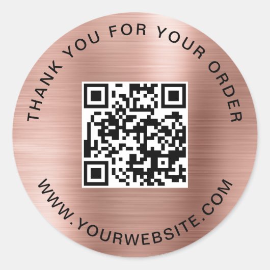 ビジネスQRコードテンプレートサンキューピンク ラウンドシール (正面)