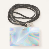 ビジネスQRコードホログラフィックメイクアップアーティストスタッフ バッジ (裏面ランヤード)